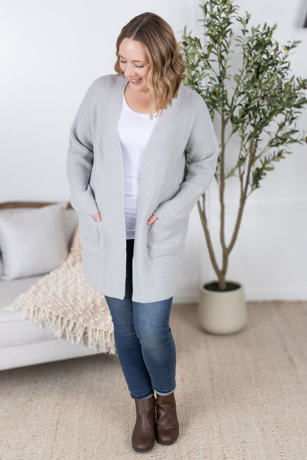 Layla Sweater Cardigan - Grey